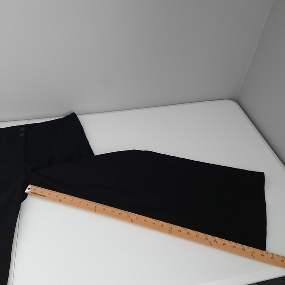 Anthropologie Maeve Naomi Black Linen High Rise Wide Leg Flare Pants size 10P - Picture 13 of 16